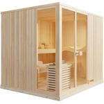 FinnTherm Sauna Innensauna Ergo Panorama, BxTxH: 244 x 194 x 199 cm, 40 mm, Fichte Braun