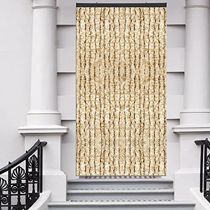 Flauschvorhang in Sondergröße - Türvorhang Breite: 140cm - Länge: 250cm, Beige Meliert – Bild 2