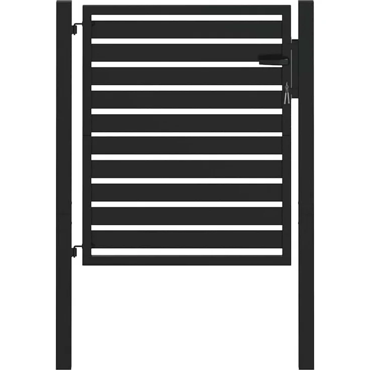 vidaXL Gartentor Abschließbar Schwarz 100x100 cm Aluminium – Bild 1