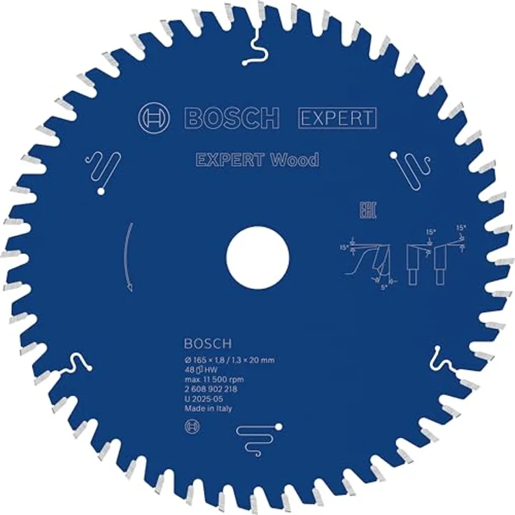 Bosch EXPERT Wood Kreissägeblatt 165 mm, für Weichholz und Hartholz, mit Bosch Carbide Technology