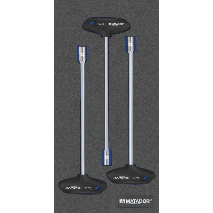 Matador Schraubwerkzeuge Schraubendreher-Set 3tlg., T-Griff-Steckschlüssel, 6-7-8 mm, passend für Werkstattwagen RATIO und VARIO