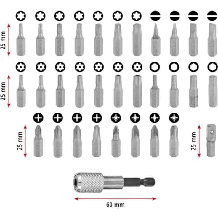 Einhell BELT CLIP 118495 Bit-Set 32-teilig, TORX, PZ, PH, Schlitz, Tamper, inkl. 60-mm-Bithalter, robustes Chrom Vanadium, kompakte Bit-Box mit Gürtelclip – Bild 10