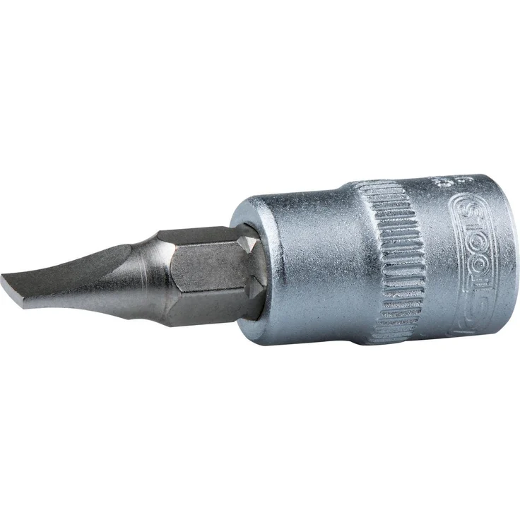 KS Tools Bohrer- und Bitset 3/8" Schlitz, 10mm, mit Innenvierkantantrieb und vernickeltem Biteinsatz, Chrom Vanadium – Bild 1