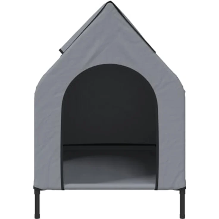 vidaXL Hundehütte Anthrazit Oxford-Gewebe und Stahl – Bild 4