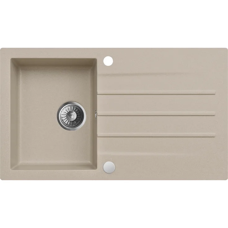 Axis Group Granitspüle Mojito 100, Einbauspüle 86 x 50 cm, beige, kratzfest, modern, mit platzsparendem Siphon