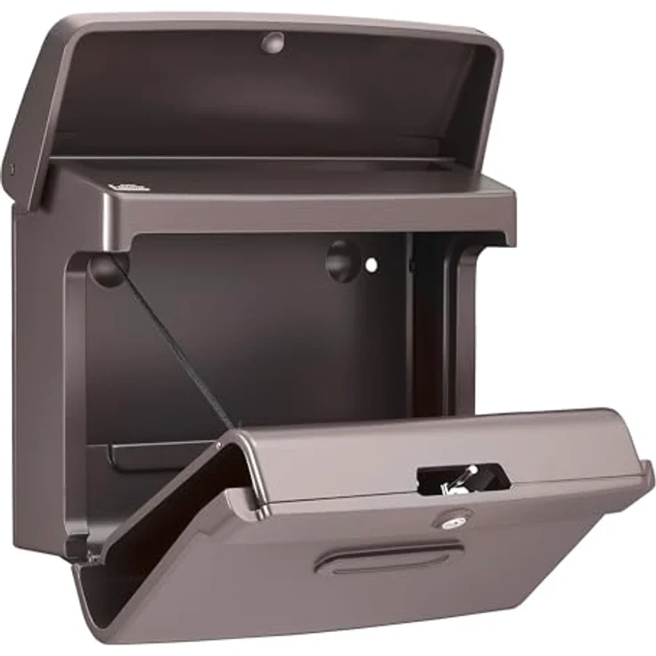 BURG-WÄCHTER Briefkasten in Matt-Optik, A4 Einwurf-Format, Kunststoff, Bremen 885 BR, Braun – Bild 7