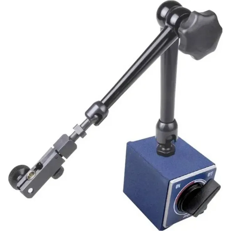 Dasqua 7312-0010 Magnetische Basis mit Feineinstellung 80, flexible Drehgelenkarme und 150° V-Nut-Basis für präzise Indikatorbefestigung