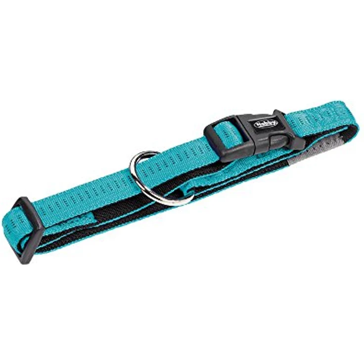 Nobby Halsband Soft Grip, türkis, stufenlos verstellbar, 30/45 cm, weicher Griff, 20 mm breit – Bild 1