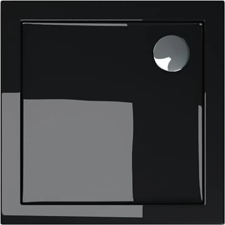 doporro Duschwanne Duschtasse flach aus Acryl DIN-Anschlüsse Faro1, Quadratusch, edles Design mit reibungslosem Abfluss, Weiß – Bild 2