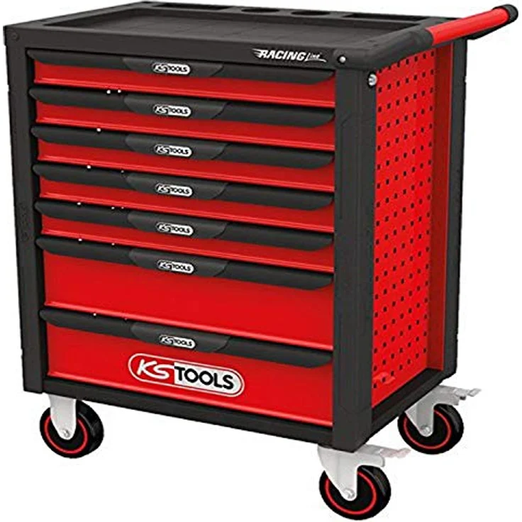 KS Tools RACINGline SCHWARZ-ROT Werkstattwagen mit 7 Schubladen und 515 Premium-Werkzeugen – Bild 1