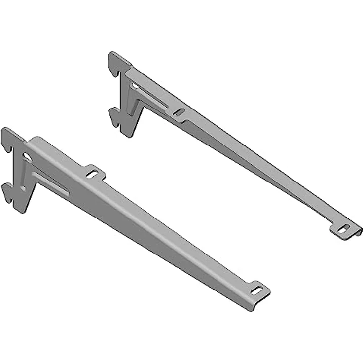 Element System 18133-00047 Winkelträger Regalträger 1-reihig - 2 Stück - 5 Abmessungen - 3 Farben-L = 18 cm-weißaluminium-für Holzböden-Wandschiene – Bild 2