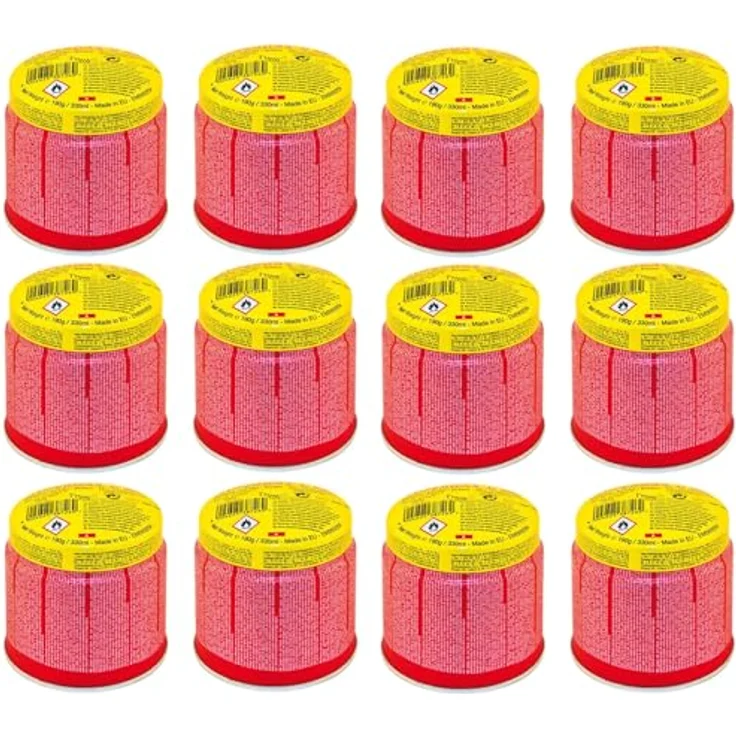 ROTHENBERGER Industrial C200 Supergas-Brenngas-Kartusche, hochreines Butan-Gasgemisch, 330 ml, 12er Pack mit ILL-Sicherheitssystem – Bild 1