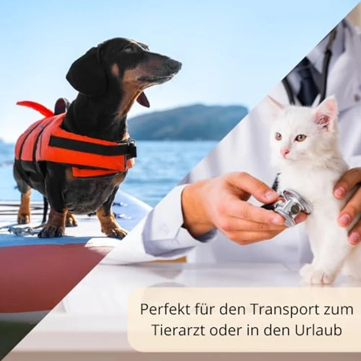 GarPet Tiertransportbox Transportbox Hunde Katzen Kaninchen Transport Auto Box Korb, 4-fach Verriegelung, Altrosa/Grau – Bild 6