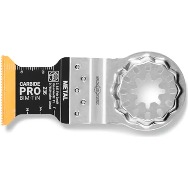 C. & E. Fein E-Cut Carbide Pro Tauchsägeblatt, TiN-beschichtet, 45 mm x 32 mm, VE 50 St, extreme Verschleißfestigkeit für harte Materialien – Bild 1