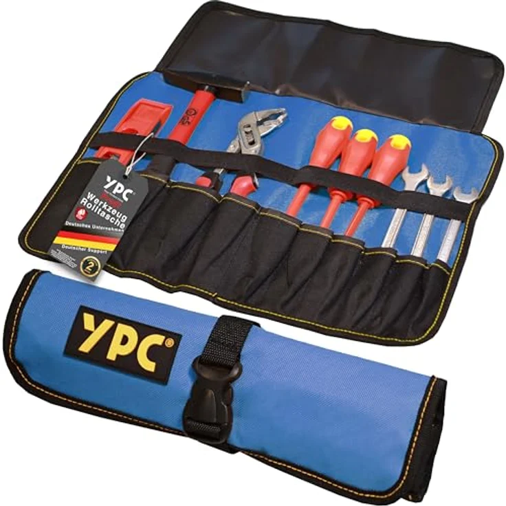 YPC VarioRoll L, 45x32cm Werkzeugtasche rollbar mit 10 Steckfächern, 4 Halteschlaufen und wasserfestem Oxford 600D Polyester – Bild 1