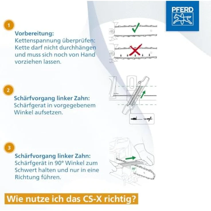 Pferd 11098040 Chain Sharp CS-X Kettensägeschärfgerät, Feilen-ø 4,0 mm  Kettenteilung 3-8 Inch Low Profile – Bild 10