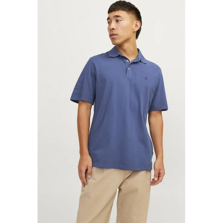 Jack & Jones Poloshirt JPRCCWILLIAM WASH SS POLO SN, Basic Fit, Jerseystoff aus Baumwolle, geschmeidig auf der Haut, Schwarz