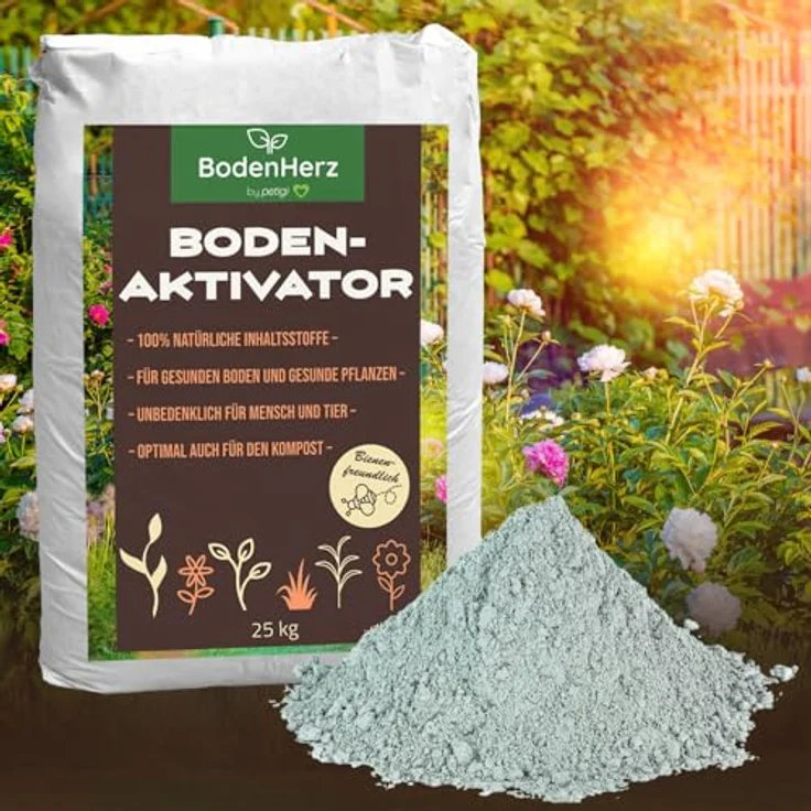 BodenHerz Bodenaktivator Bodenverbesserung Bodenverbesserer Bodengesundheit Mineralien für Beet Rasen 100% Natürlich 25 kg petigi – Bild 2