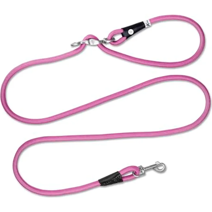 Curli Vario Comfort Leash, stufenlos einstellbare Hundeleine aus stoßdämpfendem Nylon, 2m, Größe S, Farbe Fuchsia