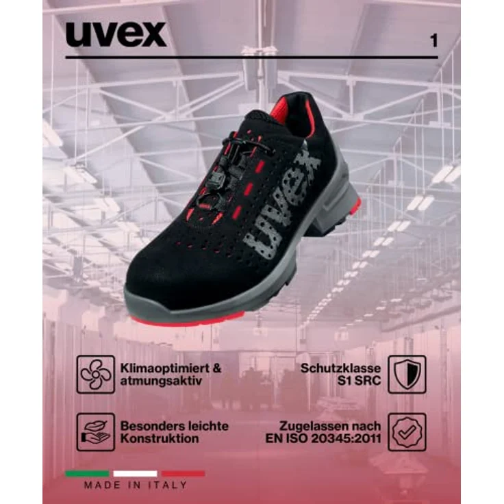 Uvex Safety, Sicherheitsschuhe low shoe 8546/8 S1, ergonomische Konstruktion, PU-Sohle, Größe 45 – Bild 4