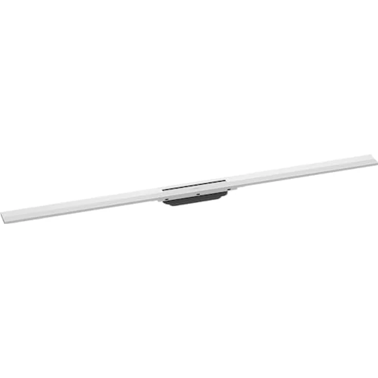 hansgrohe Fertigset Duschrinne RainDrain Flex, Abflussrinne 1200mm, höhenverstellbar und kürzbar, Mattweiß – Bild 1