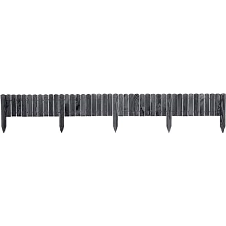Garronda Beeteinfassung Holz Rollzaun Gartenzaun imprägniert Flexibler Rollborder Rasenkante Palisade Umzäunung für Garten Länge: 200 cm GD-0046 (Graphite, Höhe: 10 cm) – Bild 5