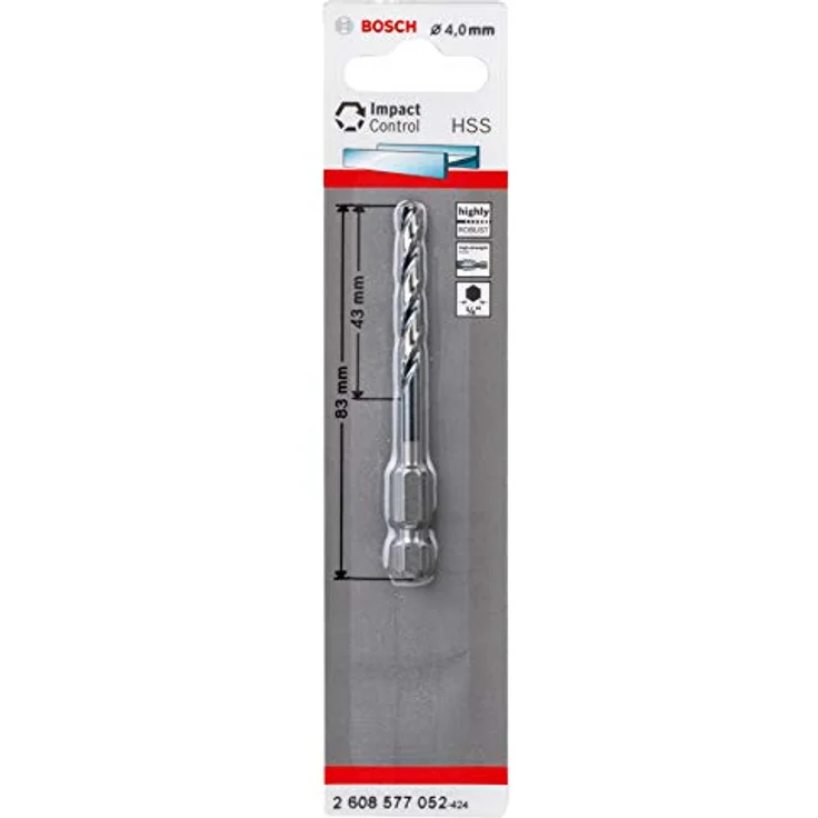 Bosch Accessories Metall-Spiralbohrer 4 mm, HSS mit oxidbeschichteter Spiralnut, Gesamtlänge 83 mm, 1 St. – Bild 1