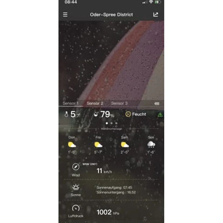 Direkt Wetter WD2000 Internet Wetterstation mit kostenloser Direkt Wetter App, WLAN Wetterstation, 4 Tagesvorhersage – Bild 3