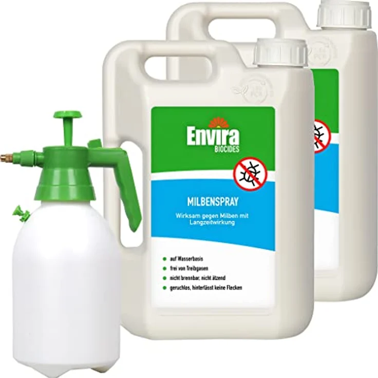 Envira Anti Milben-Spray 2x 2 Liter + 2L Drucksprüher - Mittel gegen Milben, Hausstaubmilben - Milbenabwehr für Matratzen, Textilien & Polster mit Langzeitwirkung - Geruchlos – Bild 1