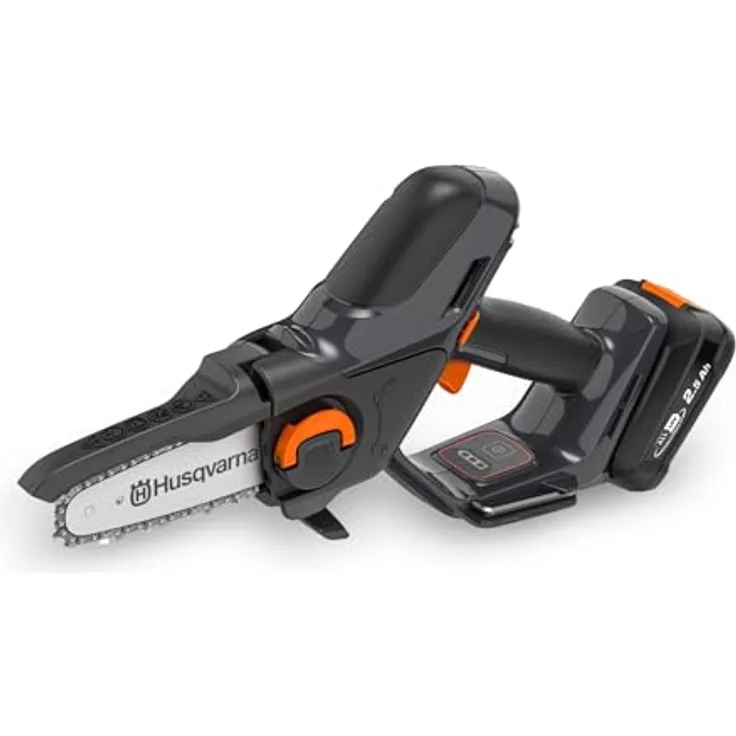 Husqvarna Aspire P5-P4A, Akku-Kettensäge mit Akku & Ladegerät, optimal zum Schneiden von Ästen bis 75 mm Durchmesser, inkl. Wandaufbewahrungshaken