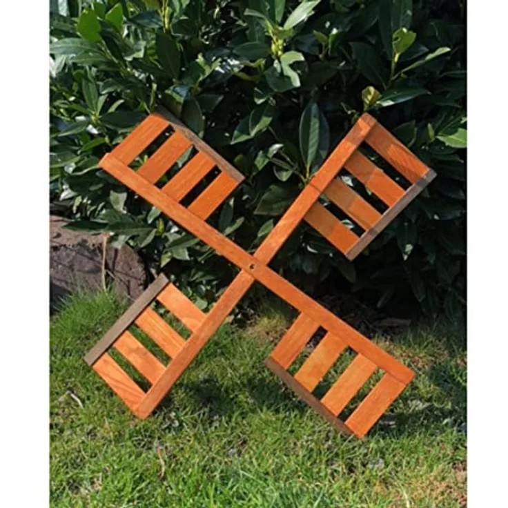 2x Darlux Ersatz Flügel M für Garten-Windmühle Mühlenrad aus Holz Braun 51 cm