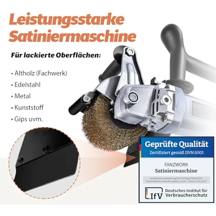 Fanzwork FANZWORK V2 Poliermaschine, 1500W Satiniermaschine mit Staubabsaugung und Zubehör – Bild 2