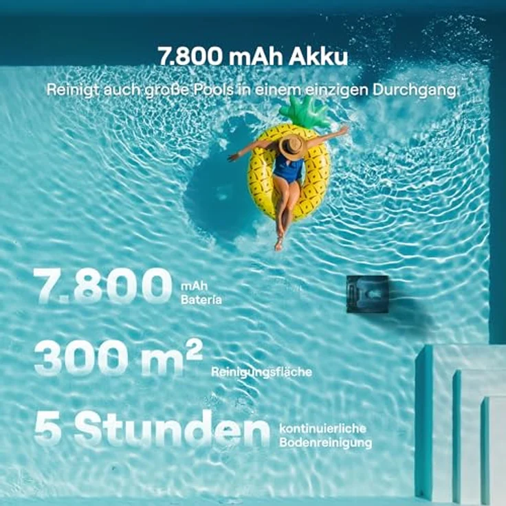 Beatbot (2026 Neu) Sora 10 Poolroboter Boden und Wand, Reinigt Wasserlinie & Plattformen, 25700 LPH Saugleistung, smartes Parken an der Waaaerlinie, 5L Filterkorb, bis zu 5 Std. Laufzeit, Tiefblau – Bild 4