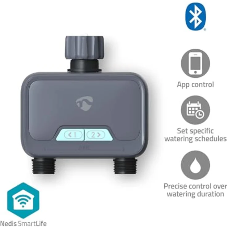 Nedis Bewässerungscomputer NEDIS Wassersteuerung SmartLife, App-gesteuert, IP54, grau – Bild 5