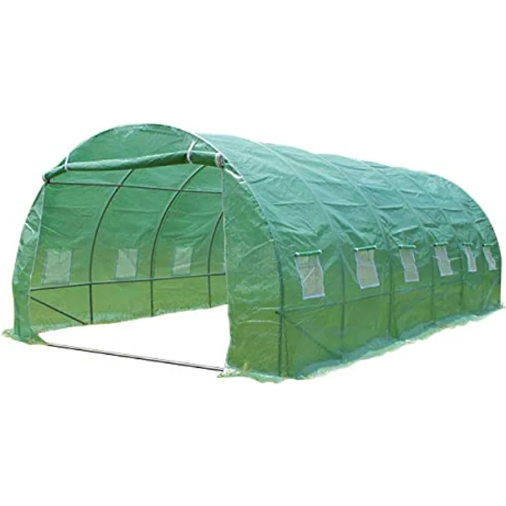 VOUNOT Gewächshaus Foliengewächshaus Winterfest Tomatenhaus Folientunnel, 6x3x2m 18m²