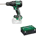 HIKOKI Akku Schlagbohrschrauber DV36DCW2Z, 13 mm Metall-Schnellspannbohrfutter (36V, Max. Festdrehmoment hart: 155 Nm, Brushless, Zubehör: 1 Zusatzhandgriff, 1 HSCII Koffer, ohne Akku und Ladegerät)