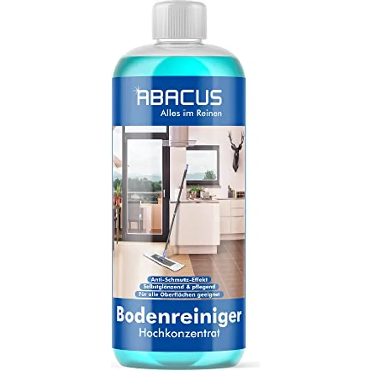 Bodenreiniger Hochkonzentrat 1:2000, Fußbodenreiniger Konzentrat, Parkettreiniger, Laminatreiniger, Wischpflege Konzentrat, Reinigungsmittel Boden – ABACUS Bodenreiniger Hochkonzentrat 1000 ml (2137)