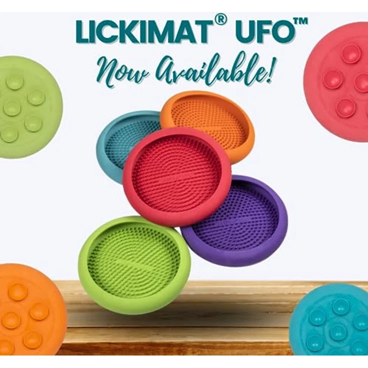 LickiMat UFO – Ablenker für Baden, Duschen und Pflegen, Naturkautschuk, große Noppen, weiche und flüssige Leckereien, einzigartiges Design für Futter und Dribbling, Futternapf – Bild 3