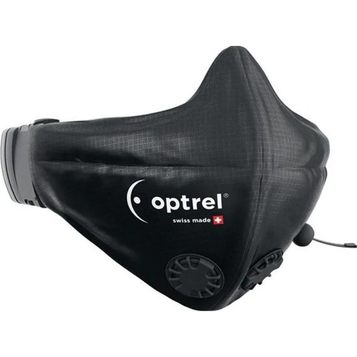 Optrel Atemschutzmaske, Mund-Nasenmaske schwarz, POM, Polyester, PU Ventil, 2 Stück