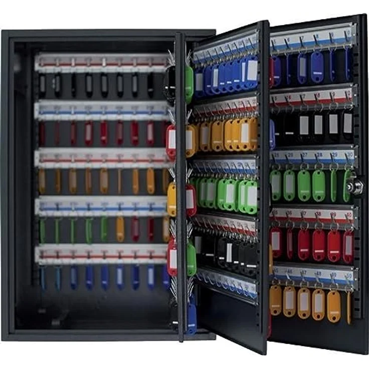 Pavo 8047239 Deluxe Schlüssel-Kasten-Schrank-Tresor, 300 Haken mit seitlichem Schlüsseleinwurf, dunkelgrau – Bild 5