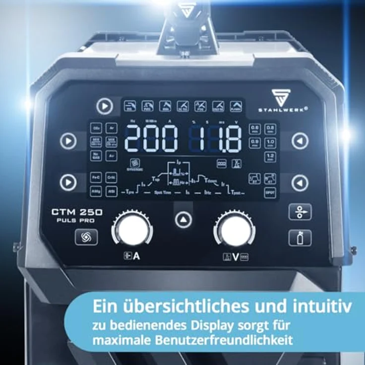 STAHLWERK CTM-250 Puls Pro, 6-in-1 Schutzgasschweißgerät mit 200 Ampere und Plasmaschneider, IP21S, 15,7 kg – Bild 6