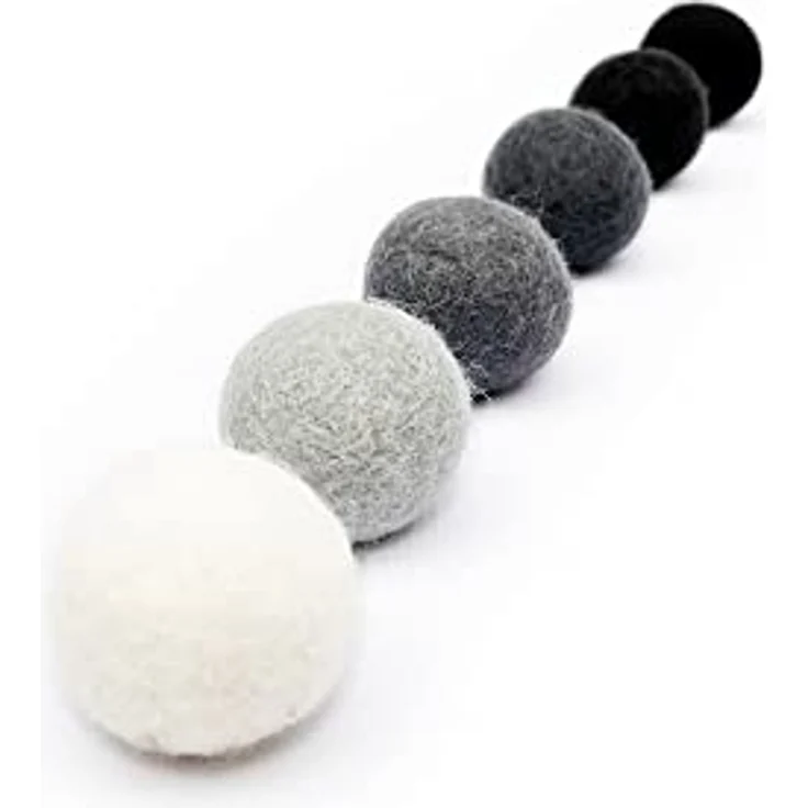 LucyBalu® Filzbälle für Katzen I Katzenspielzeug I Katzenbälle aus Filz | Katzen Spielsachen aus 100% Wolle I Natürliches Spielzeug für Katzen | Spielbälle für Katzen Fair aus Nepal | 6 Stück | Grau – Bild 1