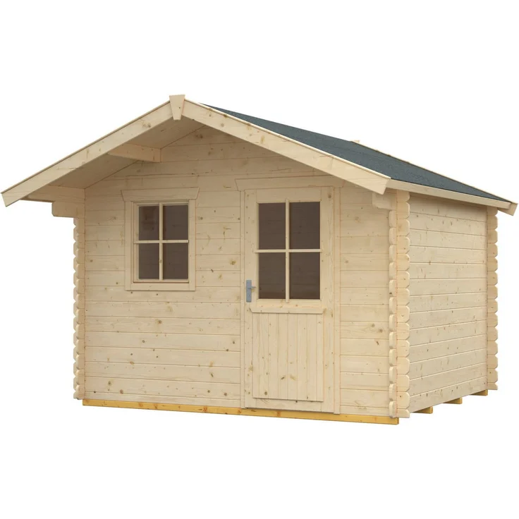 Skanholz Gartenhaus Como 1, 340x300 cm, hochwertiges nordisches Fichtenholz, Farbe unbehandelt