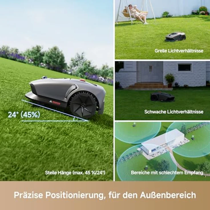 MOVA 600, Rasenmäher Roboter mit 3D-LiDAR, kabelloser Einrichtung, App-Steuerung, intelligente Hindernisvermeidung, leiser Betrieb, für Flächen bis 600 m² – Bild 5