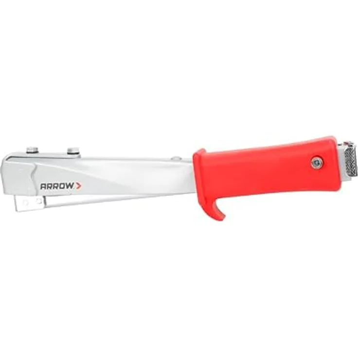 Arrow Hammertacker HT55, für Flachdrahtklammern 6 mm - 10 mm, robuster Nagler mit rutschfestem Softgriff und 160 Klammern Magazin