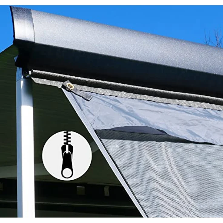 yourGEAR Sun + Rain Blocker 3,7 x 2 m - Vorderwand für Markise schützt vor Sonne, Wind und Regen – Bild 5