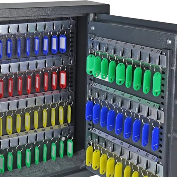 HMF 2071-11 Schlüsseltresor mit Elektronikschloss | 71 Haken | 46 x 36 x 12 cm | Anthrazit – Bild 5