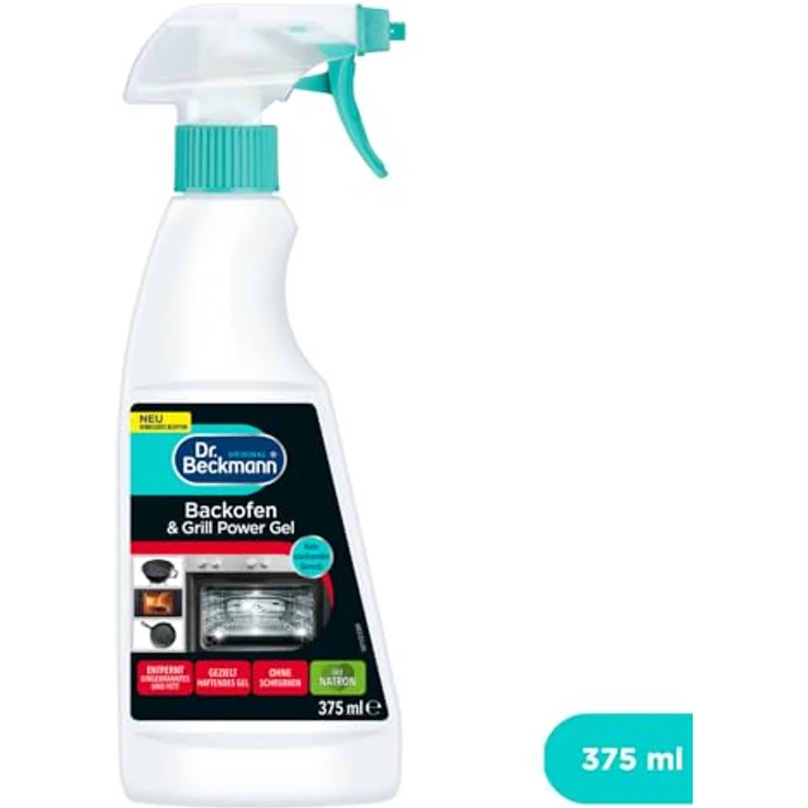 Dr. Beckmann Backofen & Grill Power-Gel, 375ml Hochwirksamer Backofenreiniger mit geruchsneutraler Gel-Formel für hartnäckige Verkrustungen – Bild 4