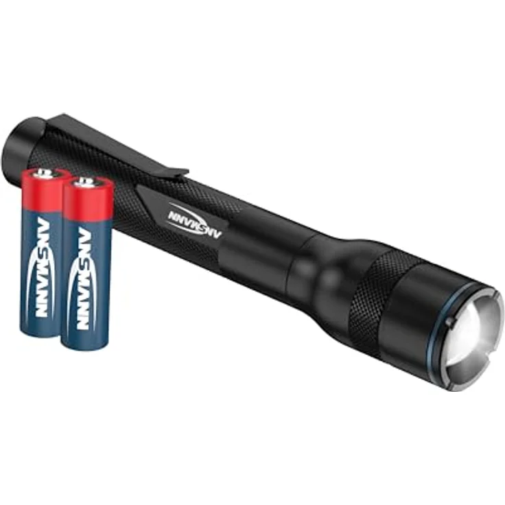 ANSMANN LED Adventure Taschenlampe, robuste Outdoor Taschenlampe mit 300 lm, IP44 spritzwassergeschützt, 3 Leuchtmodi, batteriebetrieben, ideal für Camping & Angeln – Bild 1