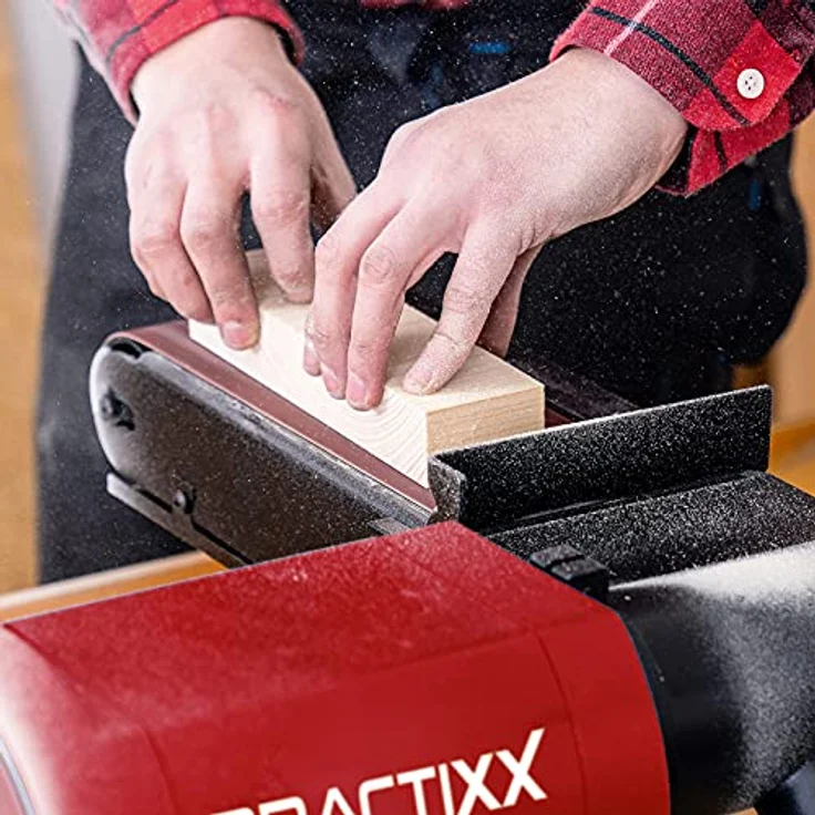 Practixx Band- und Tellerschleifer PX-BTS-450 Bandschleifer | 450W Leistung | 2980 min-1 | 150mm Ø Schleifteller | Bandlänge 915mm | mit Aluminium-Tisch & Queranschlag – Bild 5